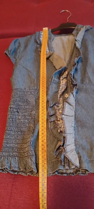 Gilet camicia jeans con volant