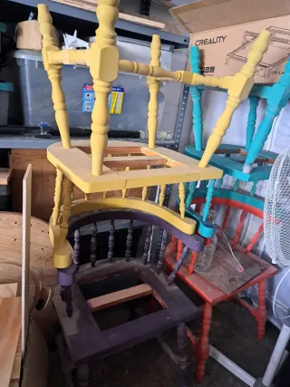 Lote 4 Sillas Madera