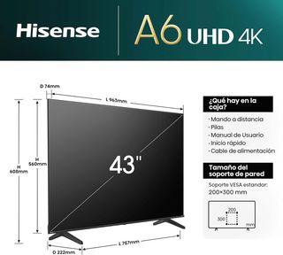 - Hisense 55A6N - UHD 4K,VIDAA Smart TV, 55 Pulg