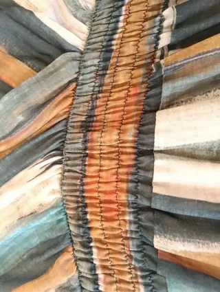 Vestido estampado rayas verticales manga larga