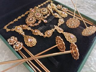 Aderezo Fallera Completo Oro y Rosa