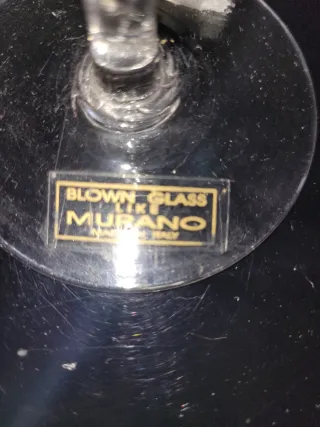 Portacandele Murano Oro Viola Trasparente