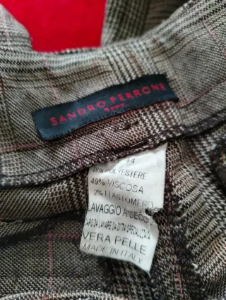 Pantaloni Sandro Ferrone marroni con pelle