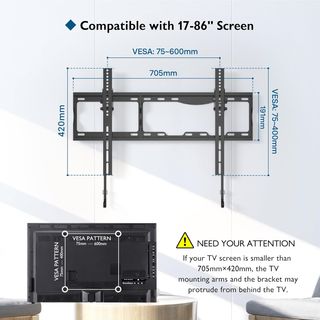 BONTEC Soporte TV Pared para Televisores de 17-86