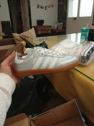 Adidas Samba Niña Plata Brillante