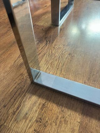 Juego de mesas centro cristal y acero