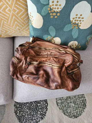 Borsa in pelle marrone