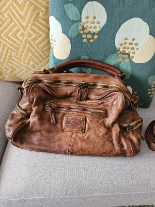 Borsa in pelle marrone