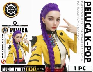 Peluca K-Pop Morado Rumi