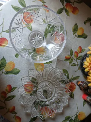 Frutero de cristal tallado