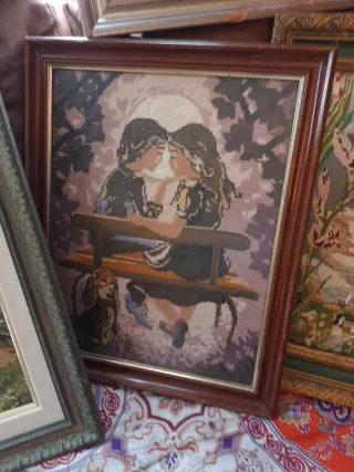 Lote de  6 cuadros antiguos