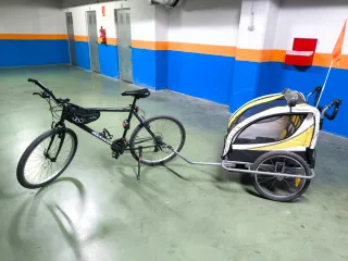 Remolque bicicleta + carrito gemelar HOMCOM