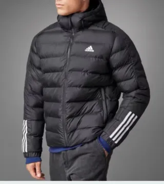 Plumífero Adidas Negro con Rayas