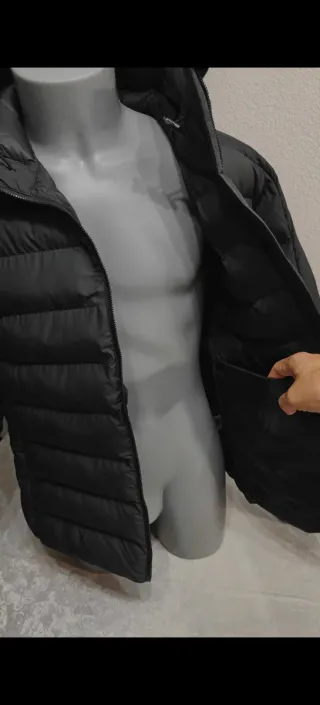 Plumífero Adidas Negro con Rayas