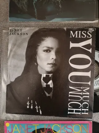 Janet Jackson lote 5 vinilos single 7" 45 rpm