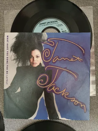 Janet Jackson lote 5 vinilos single 7" 45 rpm
