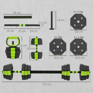 Kit Pesas 6 en 1 - 25kg (Nuevas)