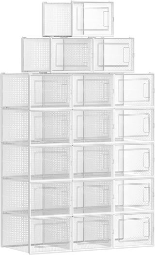 SONGMICS - Cajas para zapatos, 18 unidades, plegab