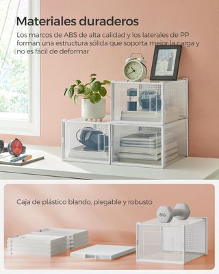 SONGMICS - Cajas para zapatos, 18 unidades, plegab