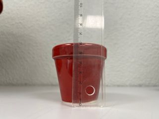 3 Mini-Macetas Rojas Cerámica