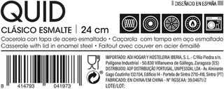 Quid Clasico Esmalte Cacerola Acero Esmaltado 40cm