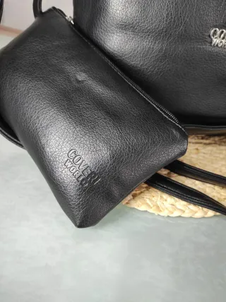 Borsa donna nera con pochette