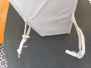 Organizador de tela beige 6 compartimentos