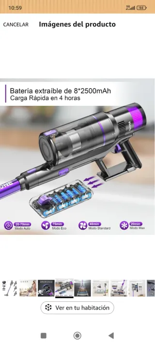 Aspiradora Inalámbrica Estación Carga Pared