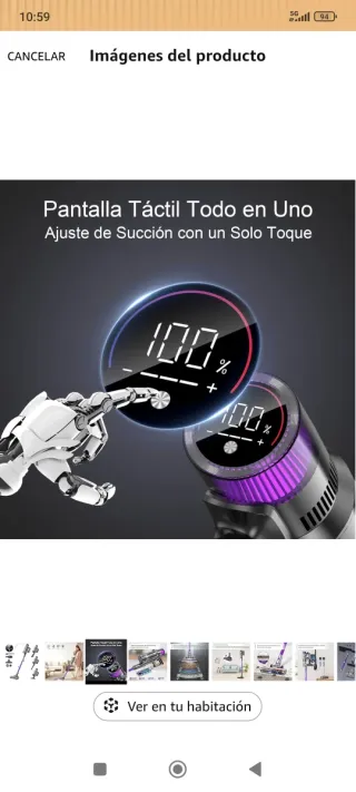 Aspiradora Inalámbrica Estación Carga Pared