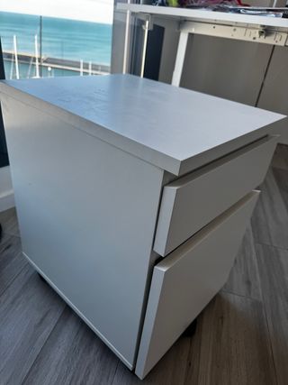 Mueble cajonera blanca con ruedas 42x59 cm