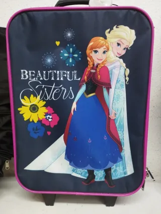 Maleta infantil Disney rosa y gris dos ruedas