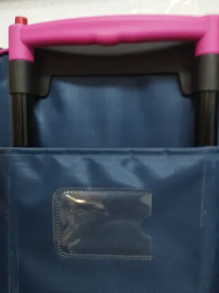 Maleta infantil Disney rosa y gris dos ruedas