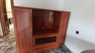 Mueble TV madera y cristal