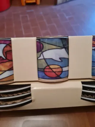 6 Tazzine Porcellana Colorate