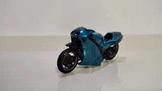 Moto de juguete tipo racing azul