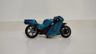 Moto de juguete tipo racing azul