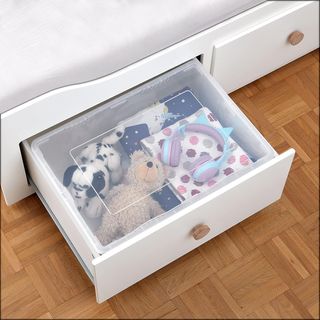 Grizzly Cajas de almacenaje 3 x 25 L grandes con t