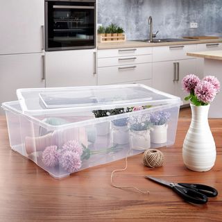 Grizzly Cajas de almacenaje 3 x 25 L grandes con t