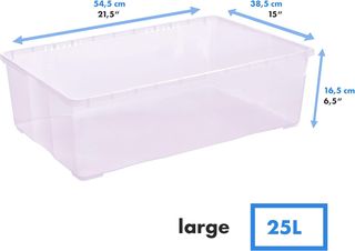 Grizzly Cajas de almacenaje 3 x 25 L grandes con t