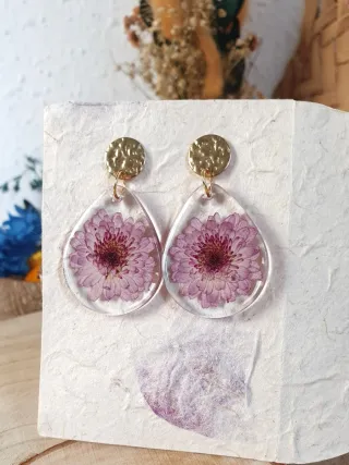 Pendientes, collares, pulseras de Flores Naturales