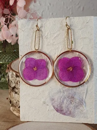 Pendientes, collares, pulseras de Flores Naturales