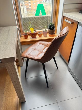 Sillas Kave Home Piel Sintética Marrón