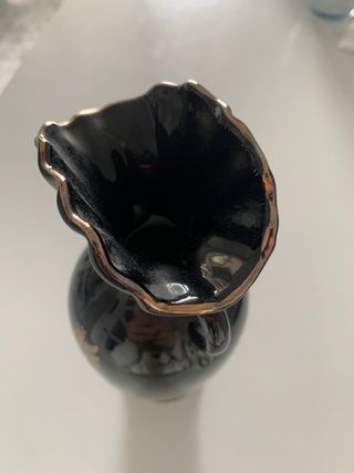 Juego 2 jarrones porcelana japonesa negros