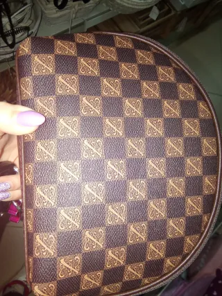 Pochette fantasia marrone e beige