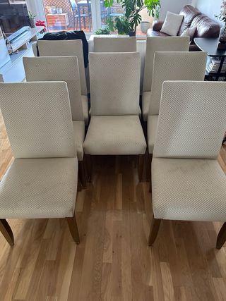 Juego 8 Sillas Comedor Tapizadas Madera
