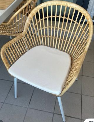 4 sillas Nilsove Ratan natural con cojines