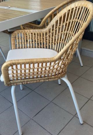4 sillas Nilsove Ratan natural con cojines