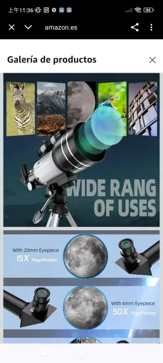 Telescopio para niños y Adultos, diámetro de Lente