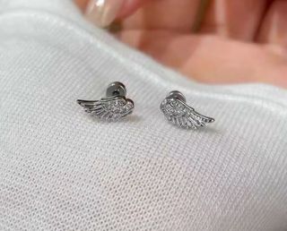 Pendientes alas plata