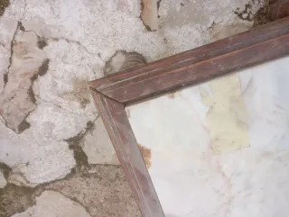 Mesa antigua mármol y madera